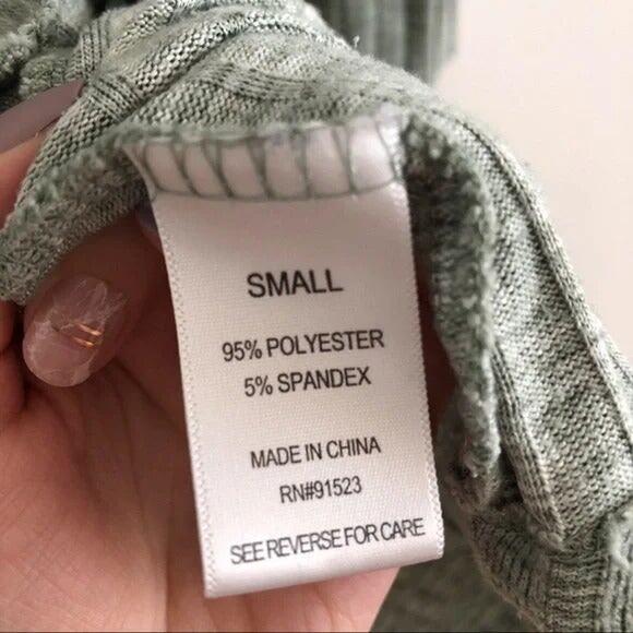 Ribbed Knit Cardigan Sweater Green - Picture 5 of 5